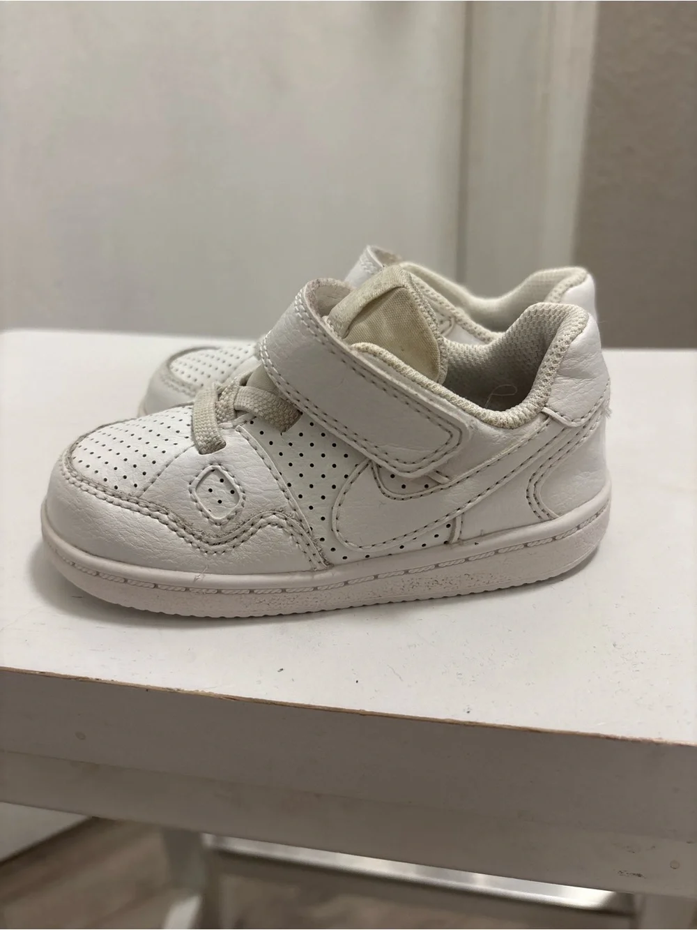 Nike Kids White Velcro & Lace Sneakers